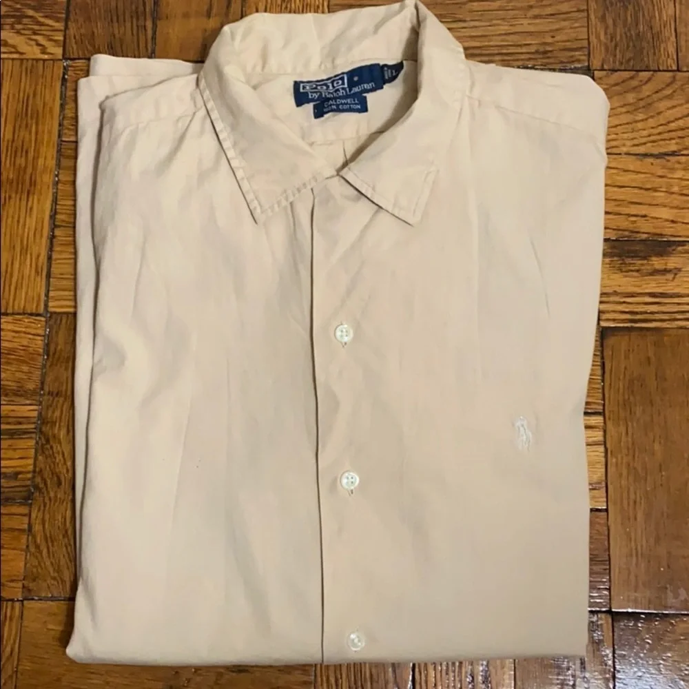 HP! Polo Ralph Lauren tan short sleeve button down